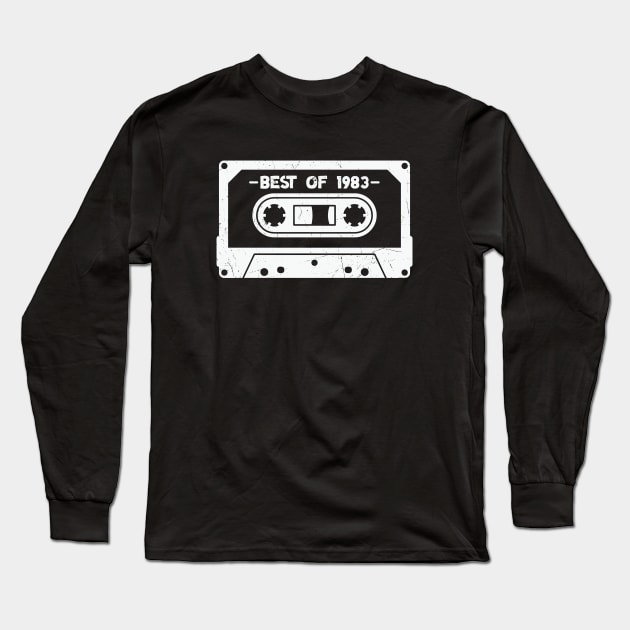 Best of 1983 Retro Cassette Tape 1983 Birthday Long Sleeve T-Shirt by SLAG_Creative